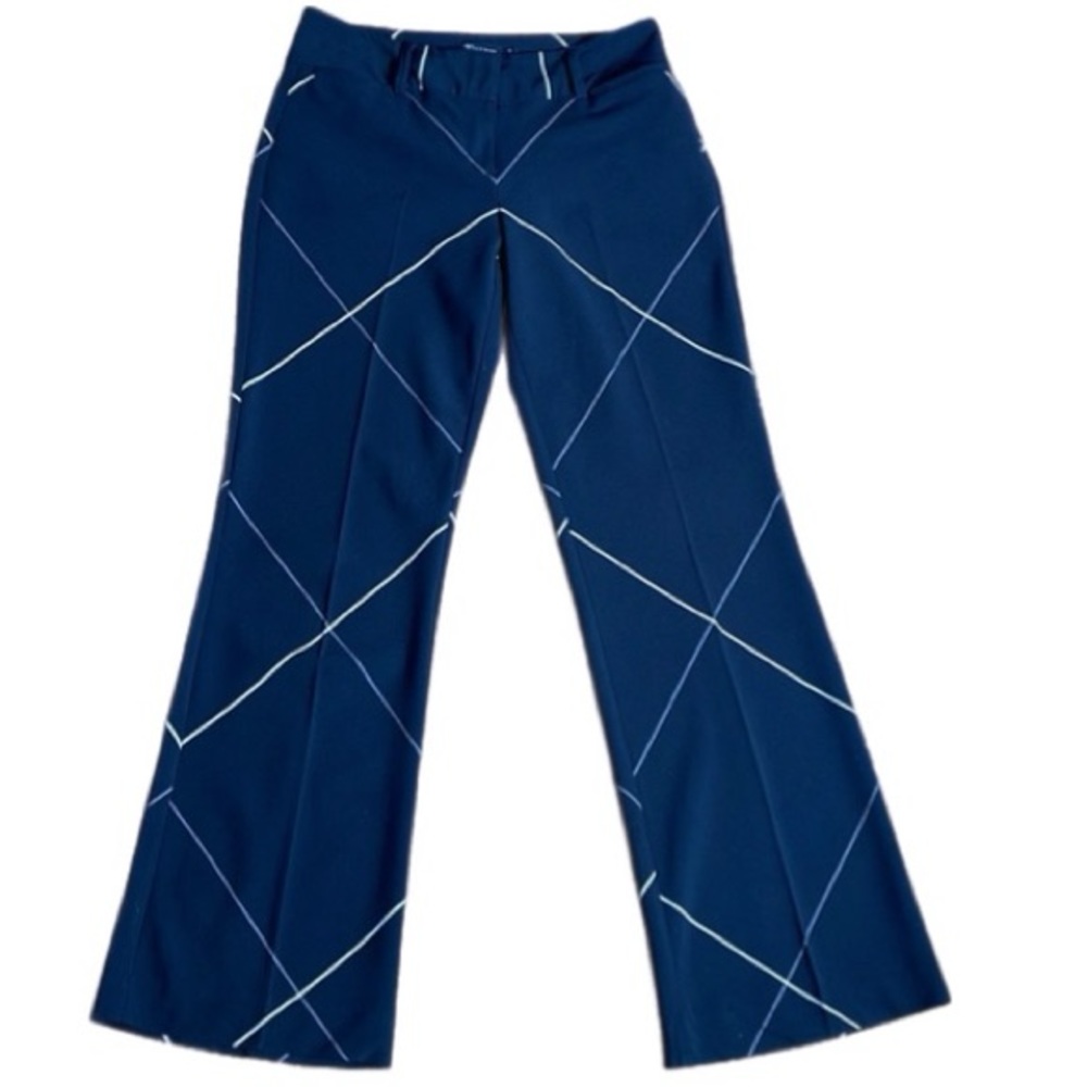 Black Wide Check Career Pants